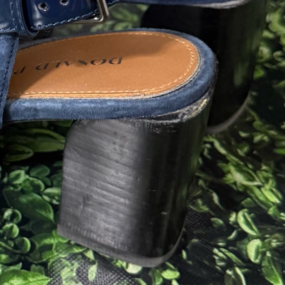 Donald J. Pliner Dark Blue Open-Toe Block Heels - Picture 14 of 14